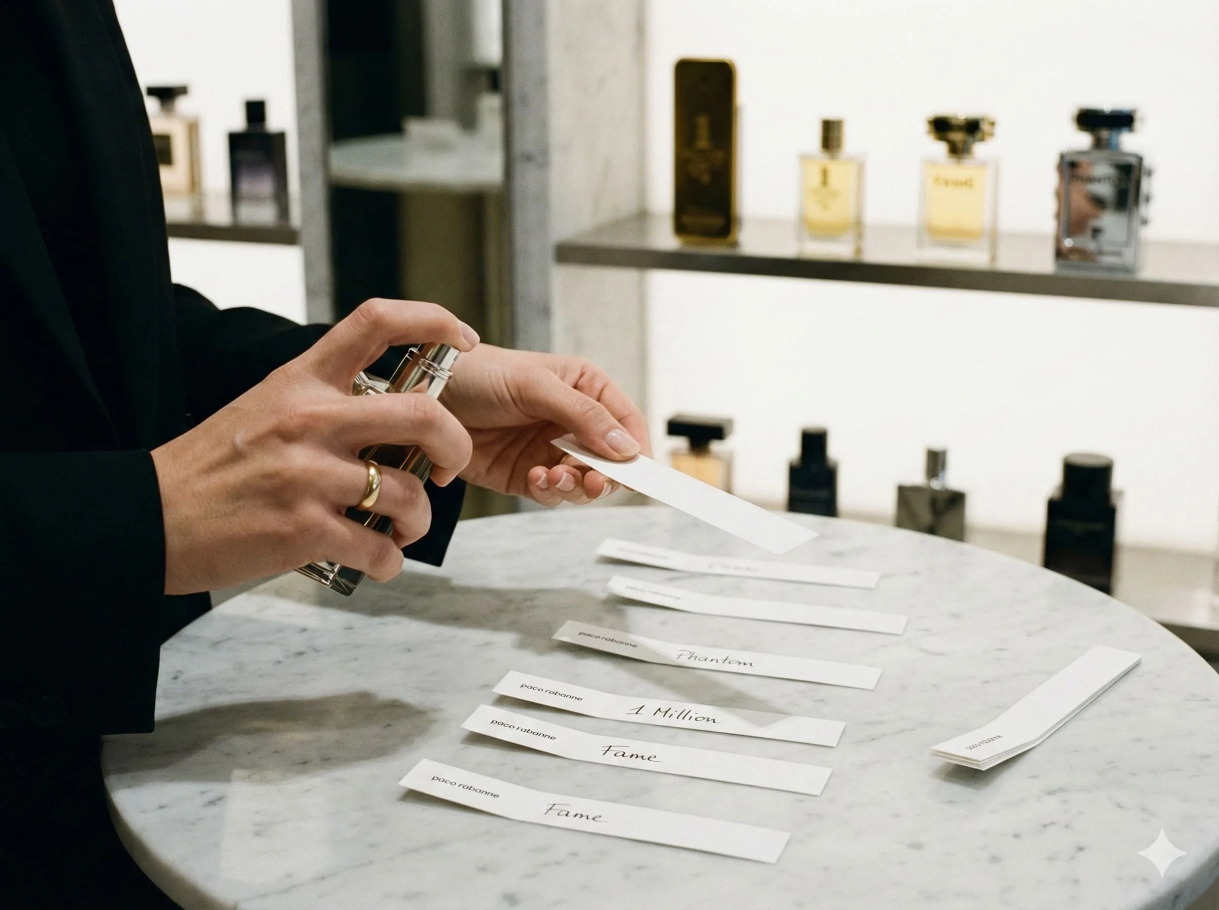 Slide O método de perfumistas para testar fragrâncias em lojas